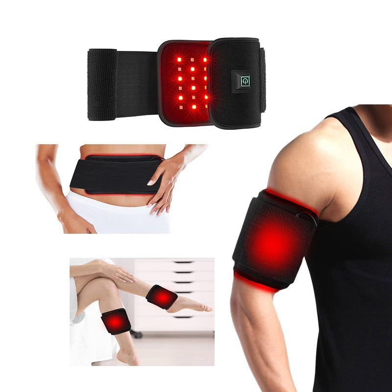 Almohadilla de luz roja flexible adaptándose a la forma del cuerpo